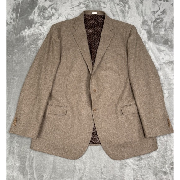 Joseph Abboud Brown Wool Blazer Jacket Mens 50 L Paisley Lined Sport Coat Italy